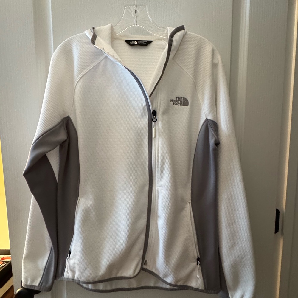 The North Face White and Gray Fleece Jacket